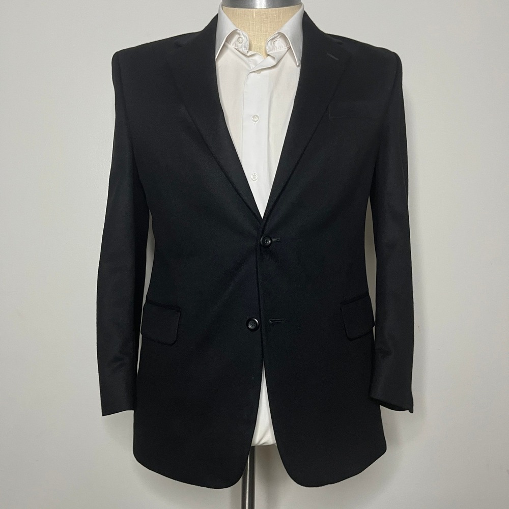 JOS. A. BANK Black Blazer 41R‎ 100% Cashmere Mens Sport Coat Two Button